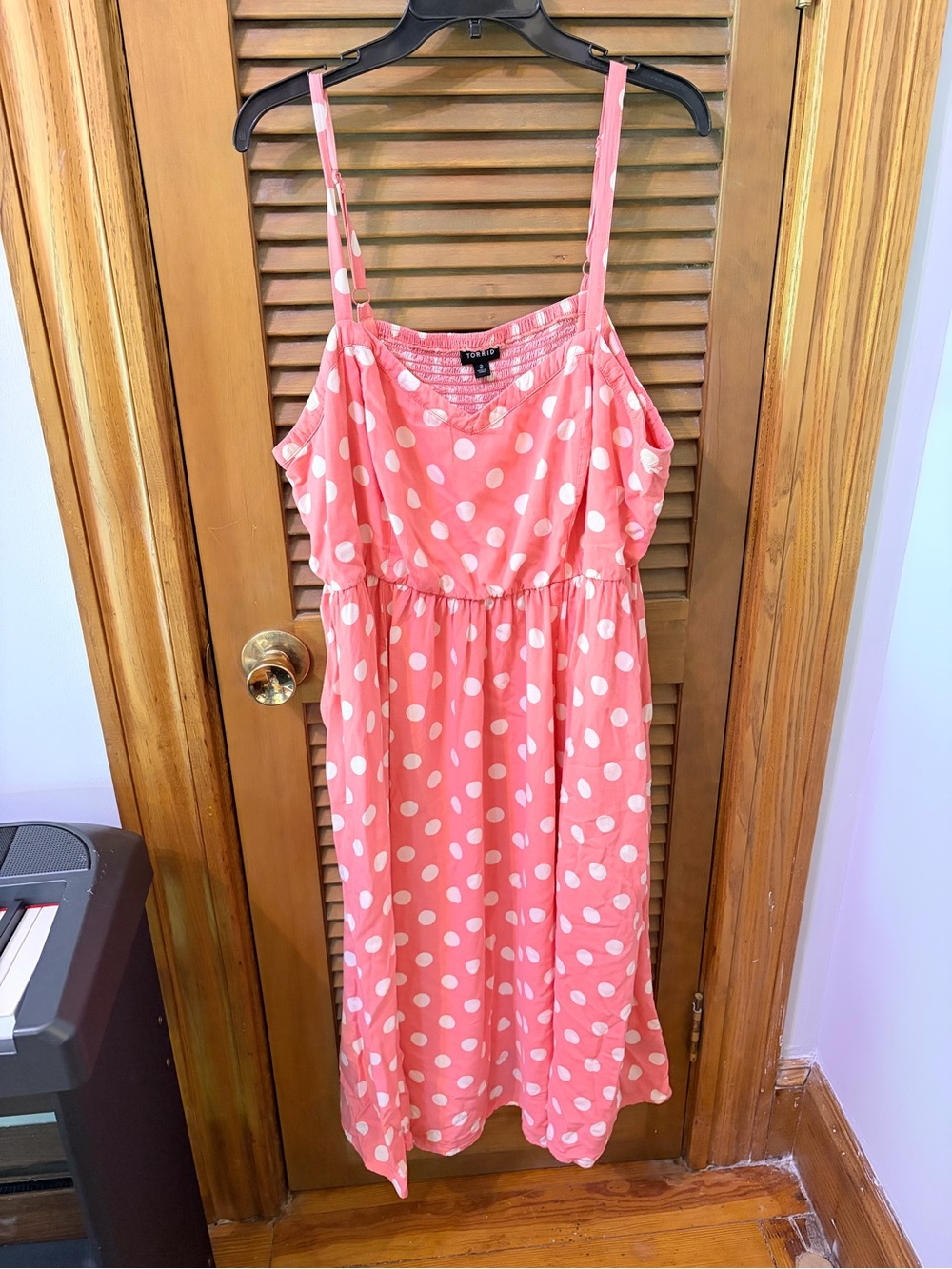 torrid Coral-Pink Polka Dot Midi Dress